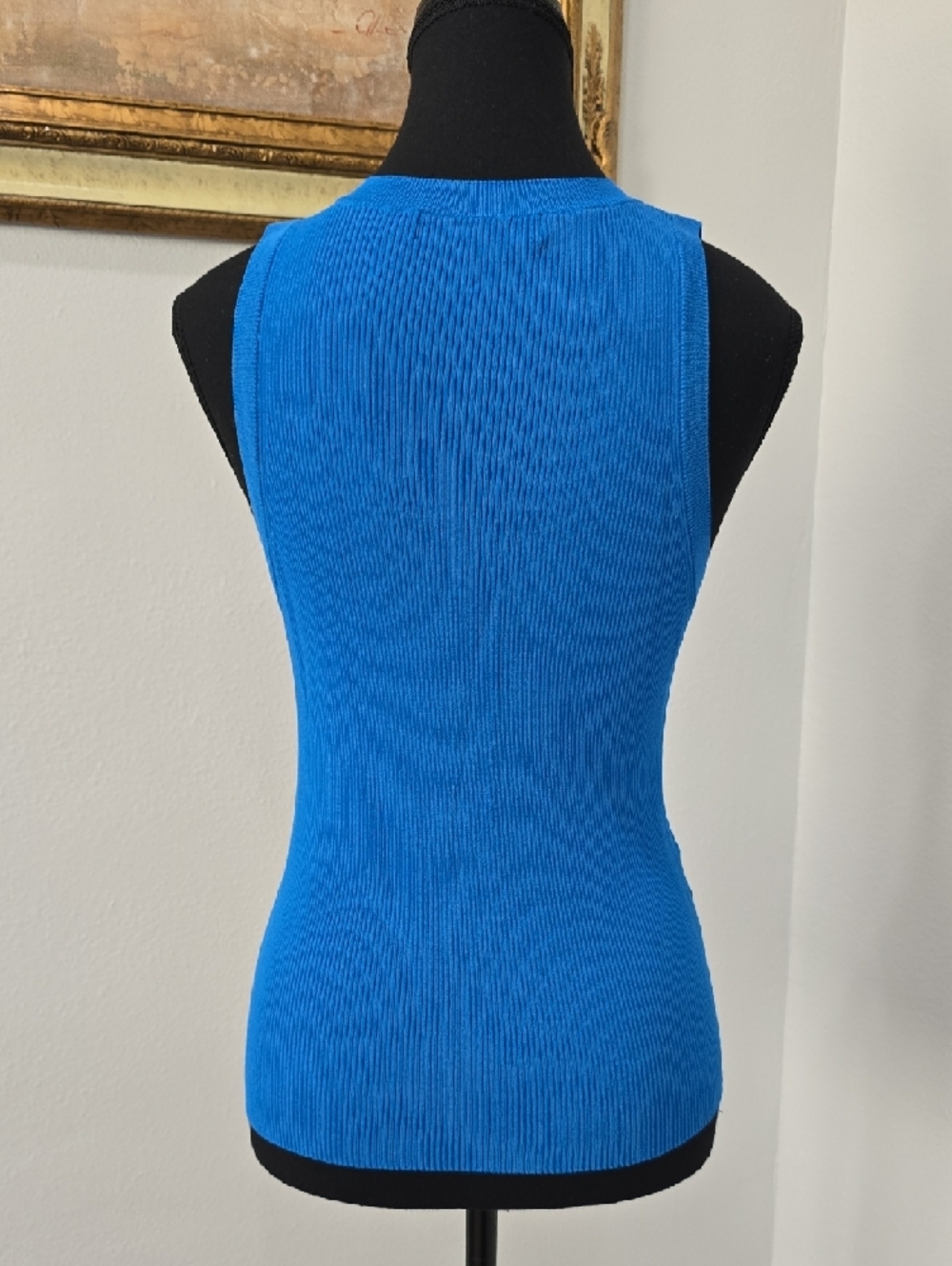 MNG Mango Electric Blue Ribbed Sleeveless Tank Top Size M - Picture 5 of 8